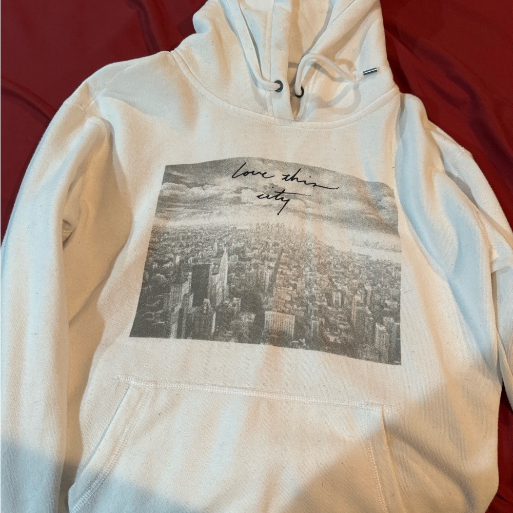 American Eagle women’s white NYC exclusive hoodie size small